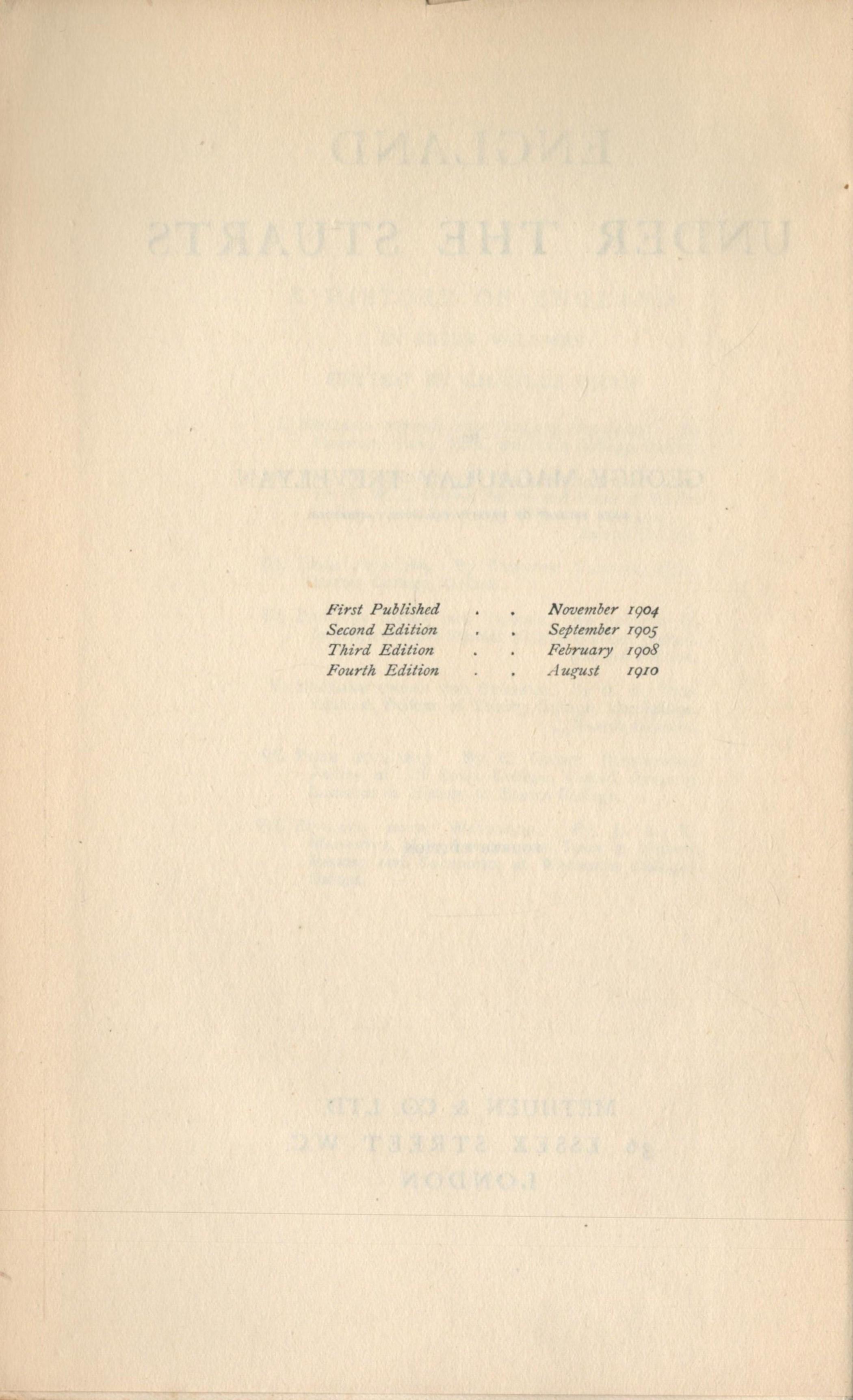 A History Of England, England Under The Stuarts by George Macaulay Trevelyan 1910 Fourth Edition - Image 3 of 3