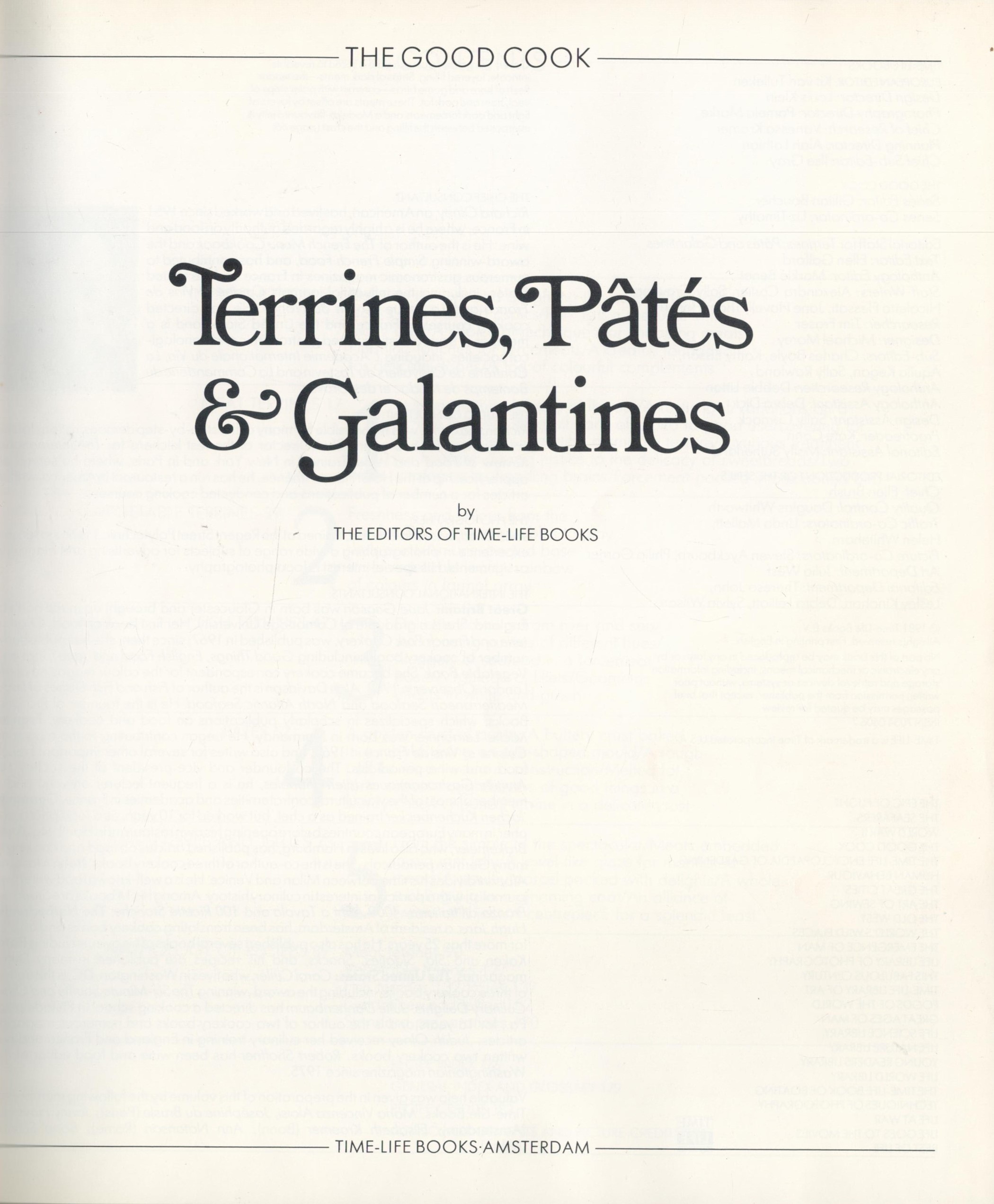 Terrines, Pates and Galantines by The Editors of Time-Life Books 1981 First Edition Hardback Book - Image 2 of 3