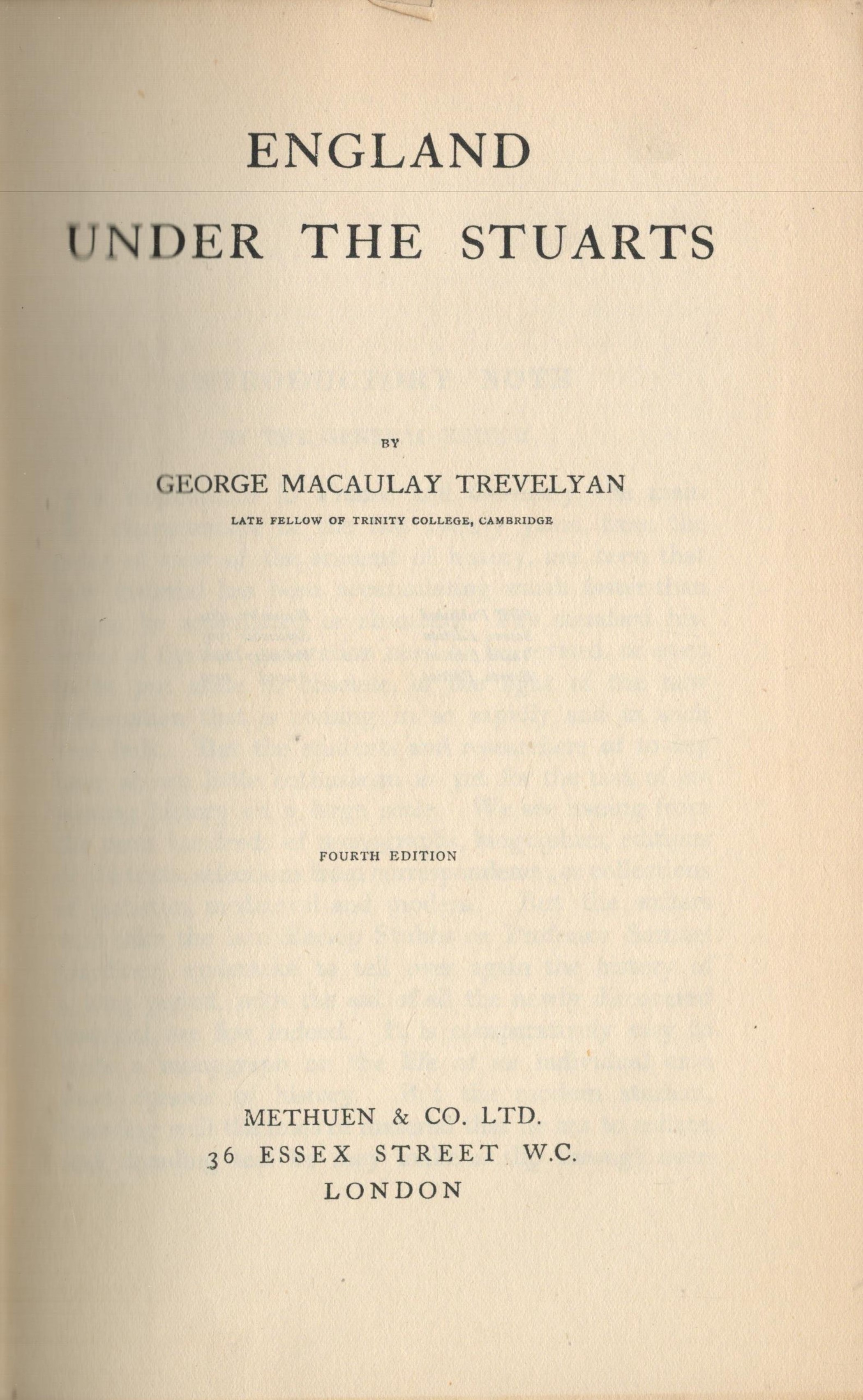 A History Of England, England Under The Stuarts by George Macaulay Trevelyan 1910 Fourth Edition - Image 2 of 3