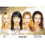 Bond, Female Musicians 6x4 inch Fully Signed Photo. Good condition. All autographs come with a