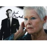 Judi Dench, James Bond Film Actress, 8x6 inch Signed Photo. Good condition. All autographs come with