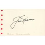 Golf Legend Jack Nicklaus Signed 5x3 inch Signature Piece. Signed in Black ink. Good condition.