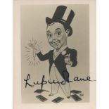 English Actor Lupino Lane Signed 3x2 inch Approx Cartoon of Lane Photo. Good condition. All