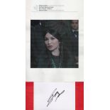 Genna Chan (Fantastic Beasts) Signed Signature Card With Printout Image of Chan. Signed in black