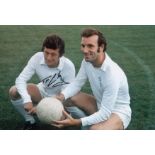 Autographed Trevor Cherry 12 X 8 Photo colour, Depicting Cherry And His Leeds United Team Mate Roy