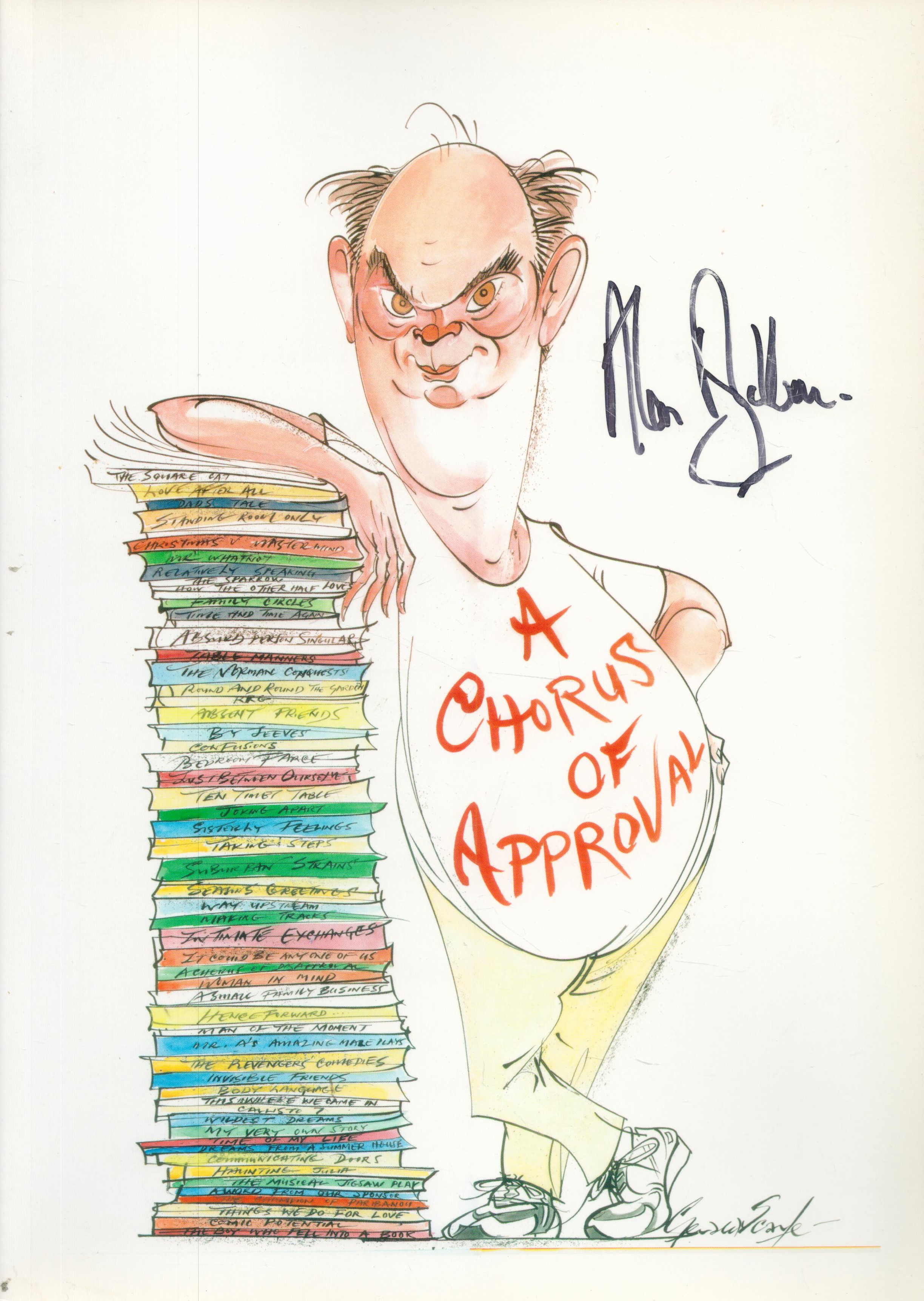 British playwright Sir Alan Ayckbourn Signed on A Chorus of Approval Magazine. Signed Clearly in