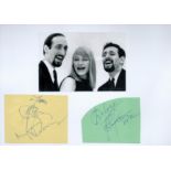 Pete Paul and Mary Signed Signature Pages with Photo, Attached to A4 White Card. Signed in blue ink.