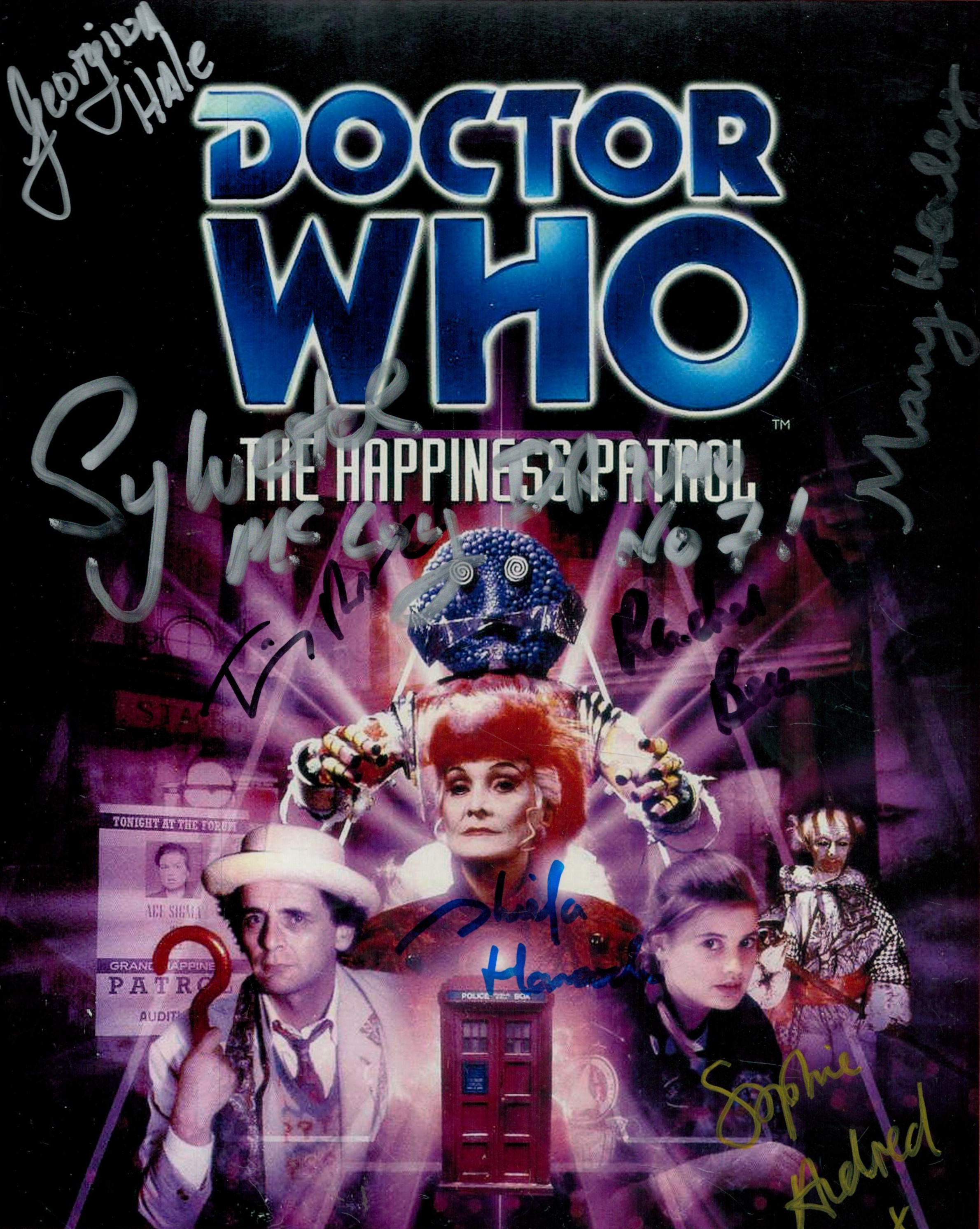 Dr. Who - The Happiness Patrol, a 10x8 colour photo signed by 7: Sylvester McCoy, the Seventh