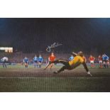 Autographed John Robertson 12 X 8 Photo colour, Depicting The Nottingham Forest Winger Scoring His