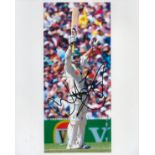 Cricket Justin Langer Signed 10x8 inch Colour Photo. Signed in black ink. Good condition. All