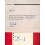 Chris Bonington Signed 5x3 inch Signature Card and TLS Dated 30th November 1981. Both Items Signed