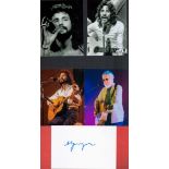 British singer-songwriter Cat Stevens Signed Signature Piece with 8 Photos, Attached to Card. Signed