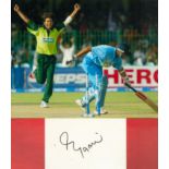 Pakistani Cricketer Mohammad Amir Signed Signature Card with Unsigned Colour Photo. Signed in