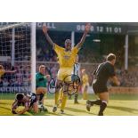 Autographed Chris Whyte 12 X 8 Photo colour, Depicting The Leeds United Centre-Half Celebrating