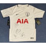 4 Signed Tottenham Hotspurs FC Home Replica Jersey Size Child Large. Signed in black ink. Good