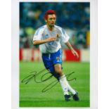 Former Japan Midfielder Kazuyuki Toda Signed 10x8 inch Colour Photo. Signed in black ink. Good