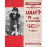 Lulu Signed 6x4 inch Black and White Personalised Promo Card With Theatre Programme Starring Lulu.