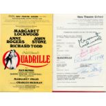 Richard Todd, Margaret Lockwood, Anne Rogers and John Stone Signed Theatre Programme from New
