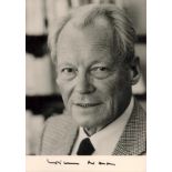 Dr Willy Brandt Signed 6x4 inch Black and White Unwritten Postcard. Signed in black ink. Good