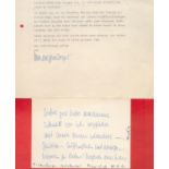 German Author Hans Magnus Enzensberger TLS Dated 16th February 1959. Letter in German Language. A