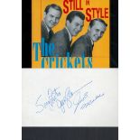 The Crickets Bandmembers Signed Signature Piece With Promo Photo, Attached to Card. Signed by