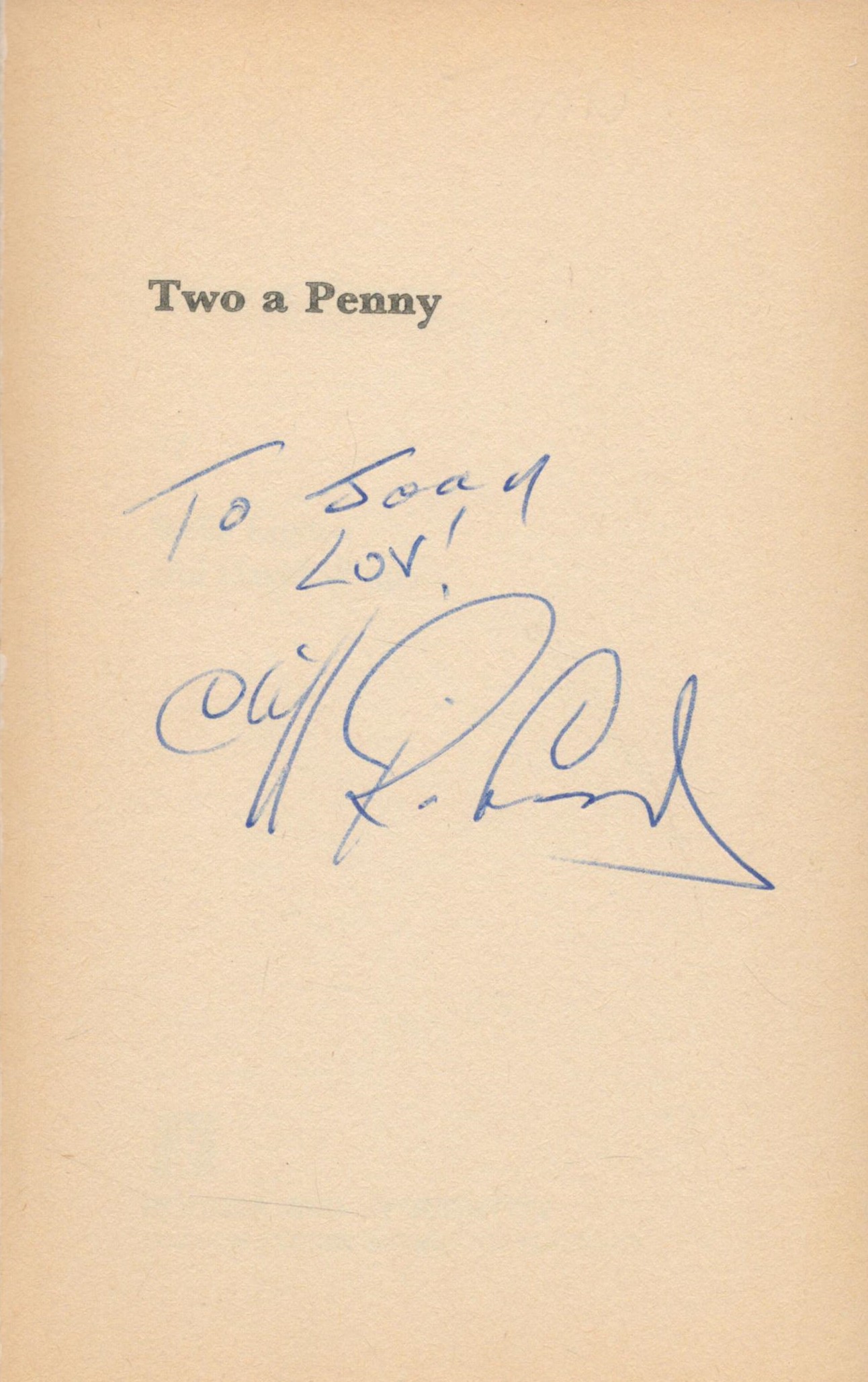 Cliff Richard Signed 1st Ed Paperback Book Titled Two a Penny by Stella Linden and David Winter. - Bild 2 aus 4