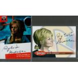 Sylvia Anderson signed 2 trading cards Captain Scarlet and the Voice of Julie in the Investigator