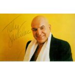 Kojak actor Telly Savalas signed 5 x 3 inch colour portrait photo. Good condition. All autographs