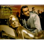 James Bond Goldfinger Shirley Eaton signed 10 x 8 inch colour photo with Sean Connery, covered in