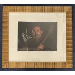 Jeffrey Dean Morgan signed 28x25 overall mounted and framed Walking Dead colour photo. Good