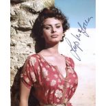 Sophia Loren, stunning 8x10 photo signed by Hollywood movie legend and sultry screen icon, Sophia