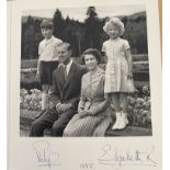 Queen Elizabeth II and Prince Philip hand signed Christmas Card, dated 1955. Personally, hand signed