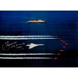 Concorde Red Arrows and QE2 Chief Pilot Capt Mike Banister and photographer Adrian Meredith signed