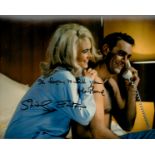 James Bond Goldfinger Shirley Eaton signed 10 x 8 inch colour photo with Sean Connery, has rare
