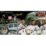 Apollo 16 Moonwalker astronaut Charlie Duke signed 2002 30th ann Apollo 16 cover, with 2 vintage