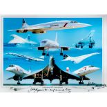 Concorde Chief Pilot Capt Mike Banister and photographer Adrian Meredith signed stunning 16 x 12