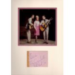 THE SPRINGFIELDS 1960s Trio signed vintage page inc. Dusty (1939-1999), Tom (1934-2022) and Mike