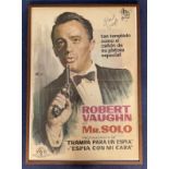 Robert Vaughan 42x29 frame and mounted Mr Solo CRE Films vintage Spanish cinema poster. Good
