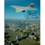 Concorde Chief Pilot Capt Mike Banister signed stunning 10 x 8 inch colour photo of the supersonic