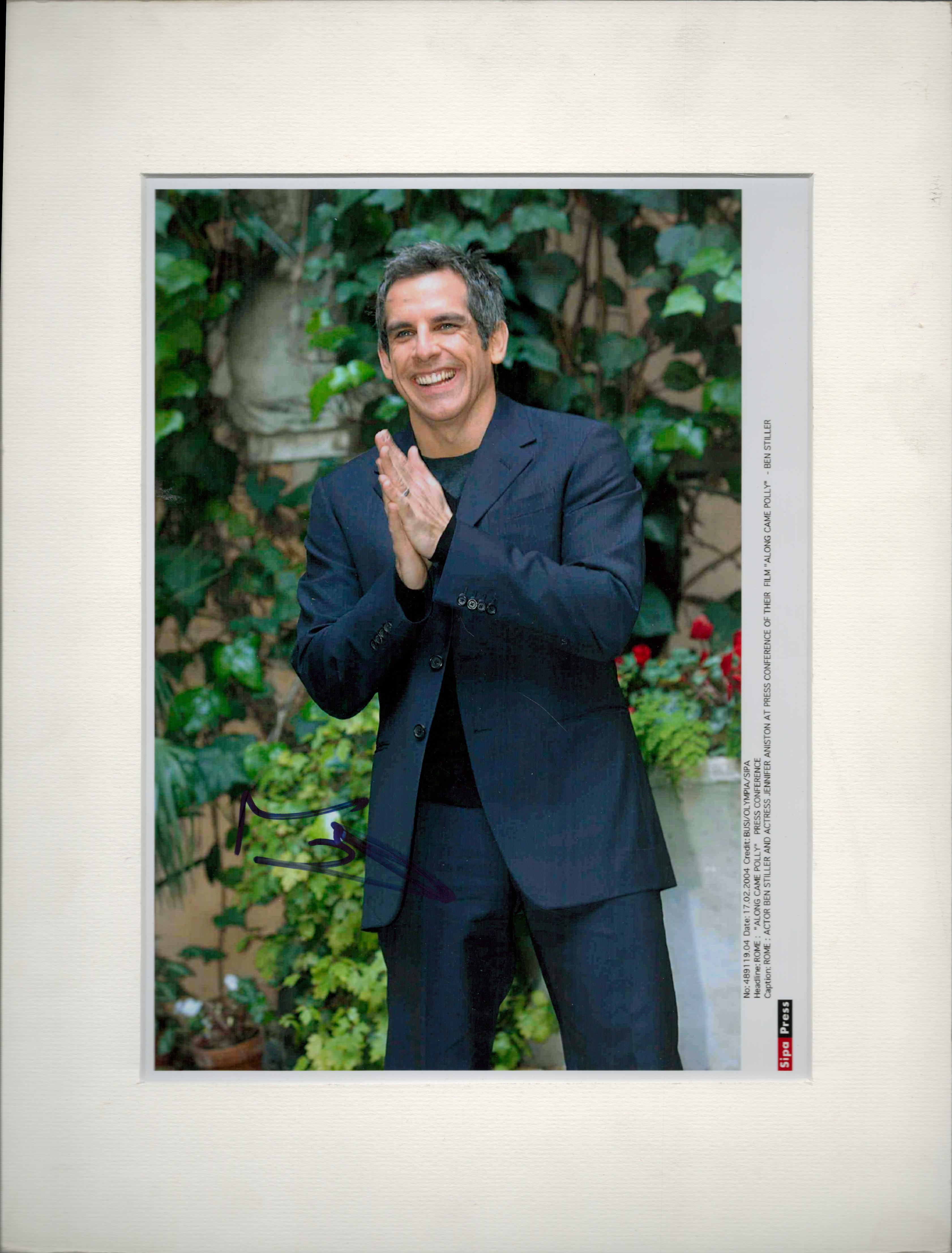 Ben Stiller signed 15x11 overall mounted colour photo. Good condition. All autographs come with a