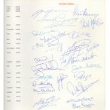 Football Man Utd multiple signed Menu 21 former Old Trafford legends signed inside 2001 Executive