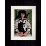 Helen Sharman 1st British female astronaut signed colour space suit photo, double mounted to 9 x 6