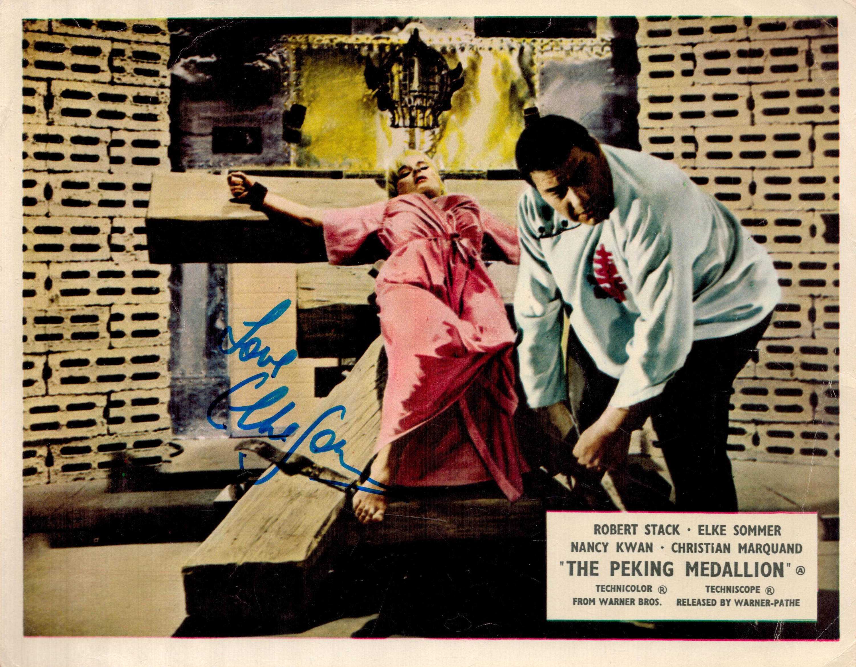 ELKE SOMMER Actress signed 'The Peking Medallion' 8x10 Lobby Photo. Good condition. All autographs