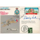 King Hussain of Jordan and Denis Crowley Milling DFC signed RARE 6 Sqn RAF cover. The King flew