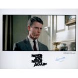 Edward Fox signed 1x8 colour Never Say Never Again promo photo pictured during his role as M. Good