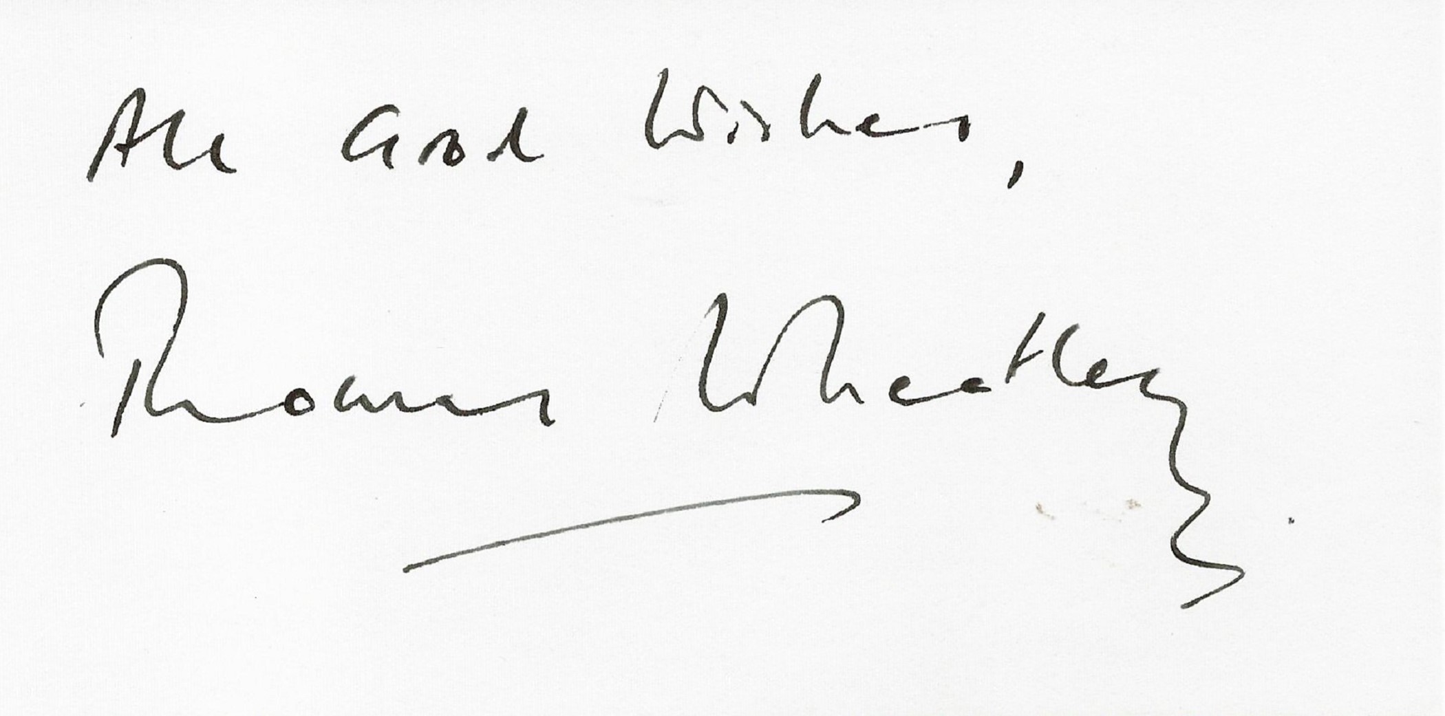 Actor, Thomas Wheatley signed 6x3 white card. Saunders was the fictional Head of Section V Vienna.