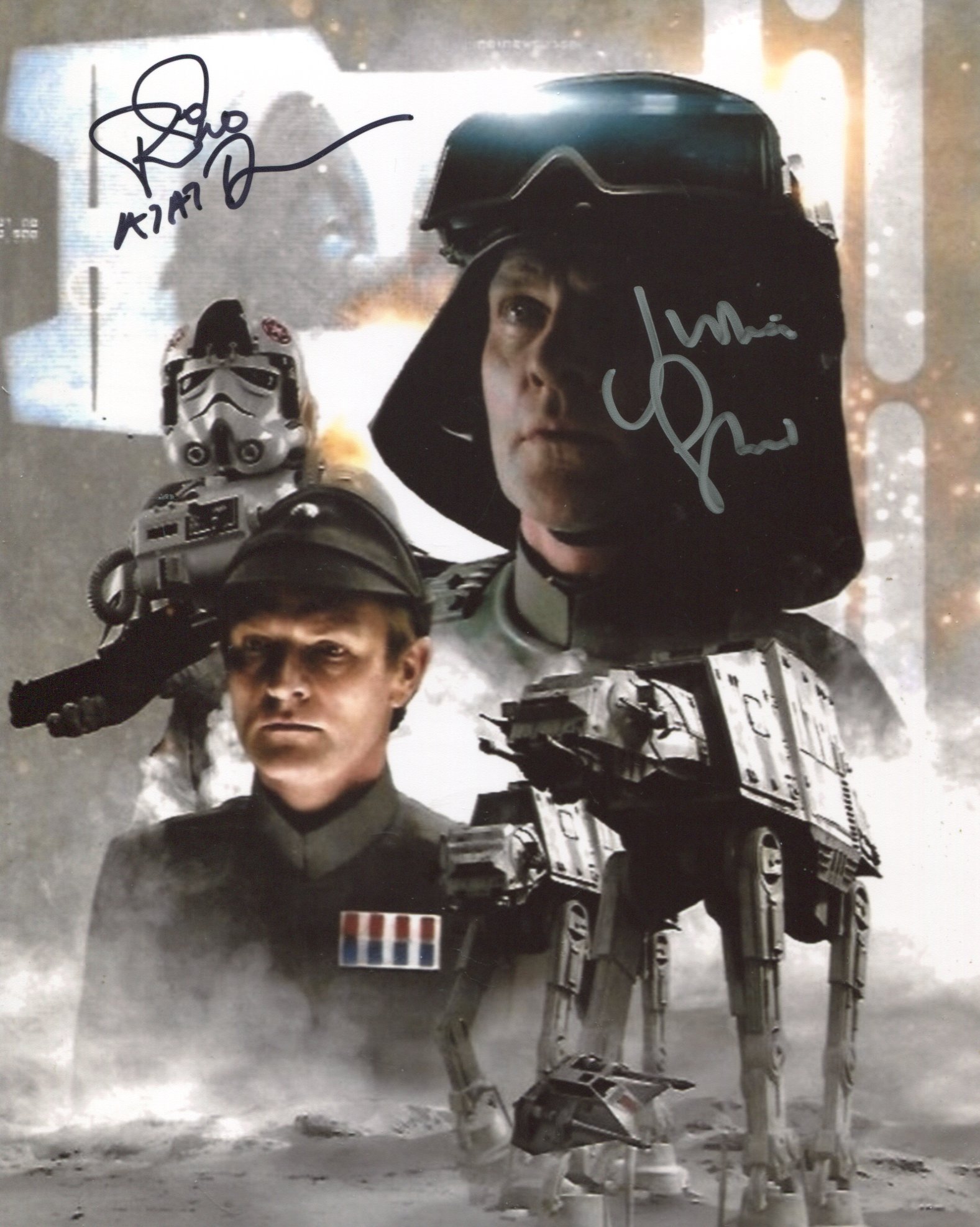 Star Wars Episode IV A New Hope 8x10 photo signed by Julian Glover and Paul Jerricho. Good