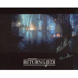 Star Wars Return of the Jedi 8x10 scene photo signed by TWO Ewoks! Actors Brian Wheeler and