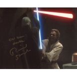 Star Wars The Phantom Menace photo signed by Obi Wan Kenobi body double actor Richard Stride. Good