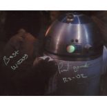 Star Wars 8x10 photo signed by Paul Grant who replaced Kenny Baker as R2D2. Good condition. All
